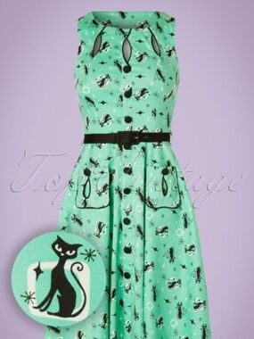 Voodoo Vixen XL Mint Cat Dress